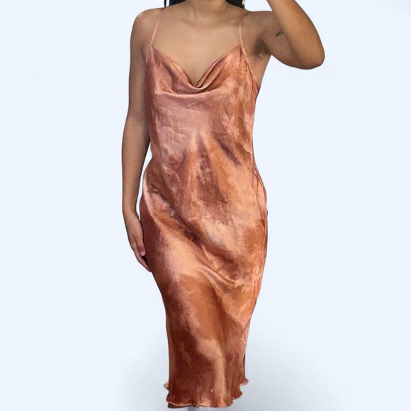 Pink Satin Cowl Neck Dress by Bebe! - Picture 1 of 4